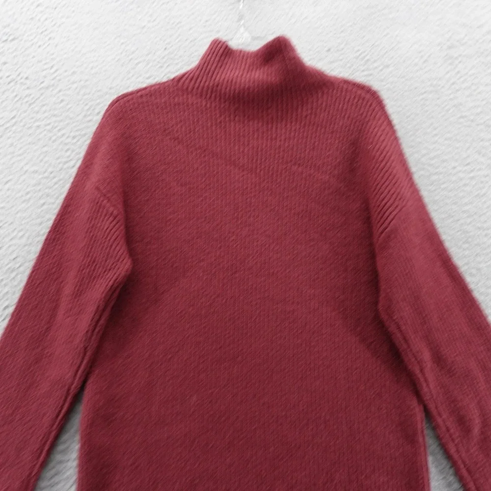 Treasure & Bond Womens Mock Neck‎ Shaker Sweater Burgundy XXS Relaxed NEW
